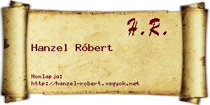 Hanzel Róbert névjegykártya