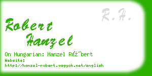 robert hanzel business card